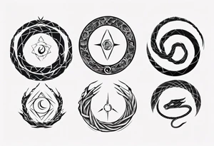 ouroboros snake cybersigilism tattoo idea
