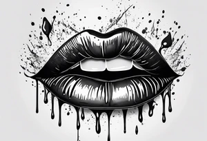 lips dripping wet tattoo idea
