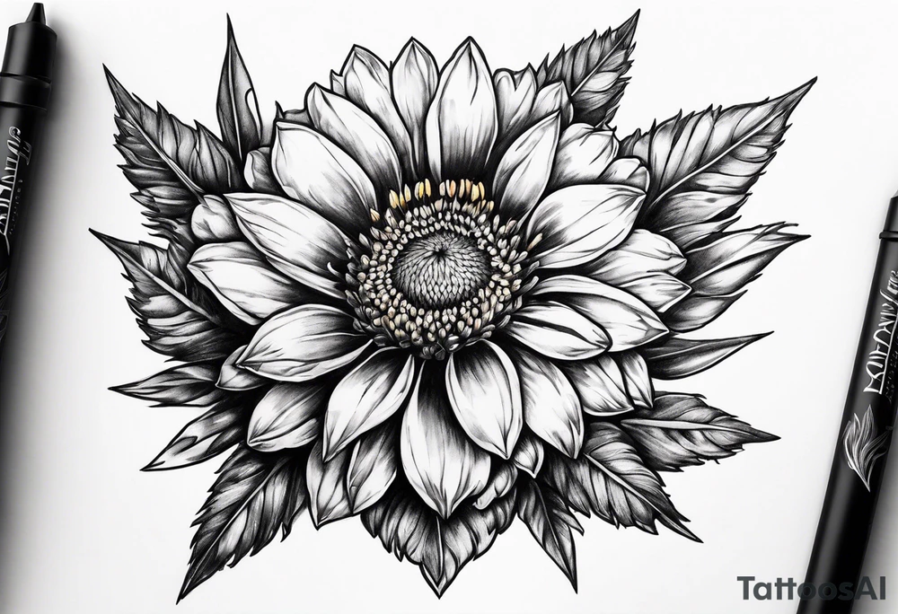 Indian blanket flower arrows tattoo idea
