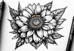 Indian blanket flower arrows tattoo idea