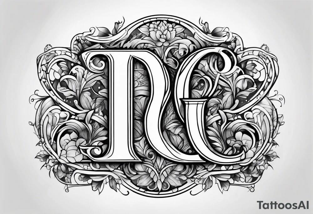 Fancy letter D and G tattoo idea