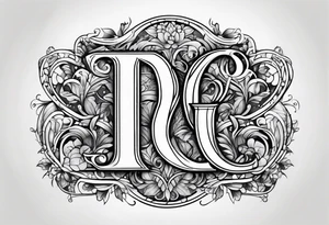 Fancy letter D and G tattoo idea