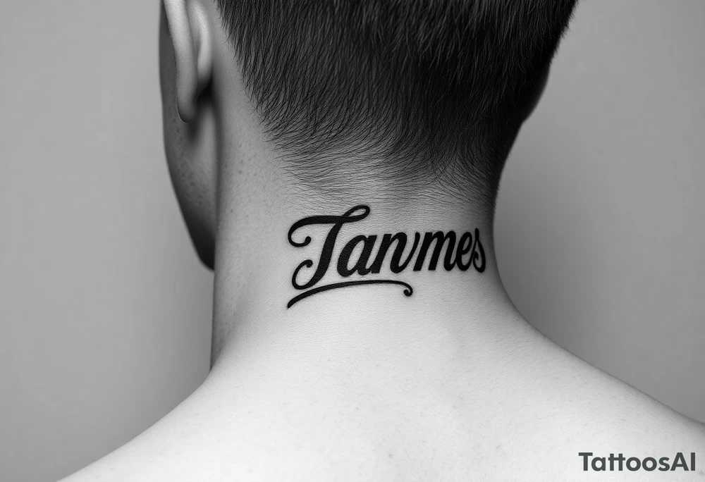Name on the side of my neck behind the ear cover up tattoo idea tattoo idea