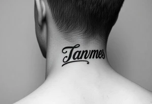 Name on the side of my neck behind the ear cover up tattoo idea tattoo idea