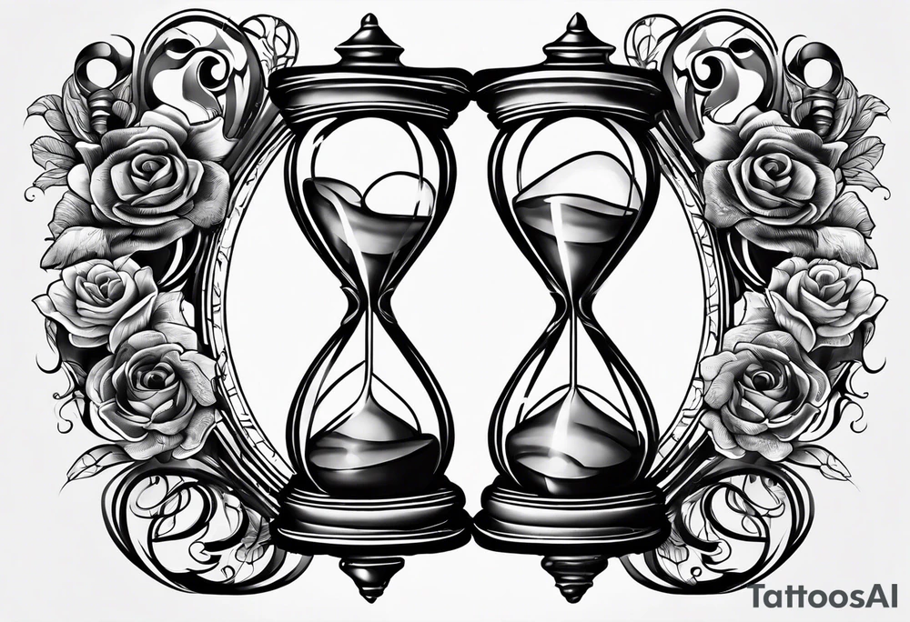 Hourglass heart tattoo idea