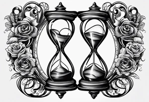 Hourglass heart tattoo idea