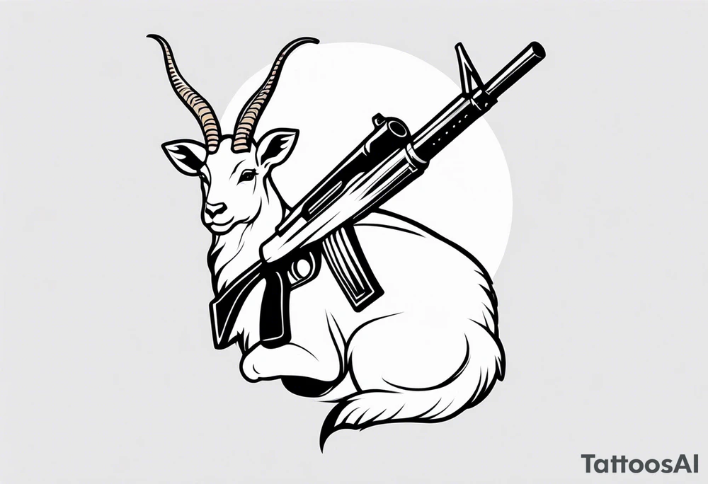 capricorn with sunglasses holding a shotgun tattoo idea