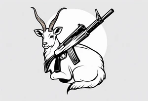 capricorn with sunglasses holding a shotgun tattoo idea