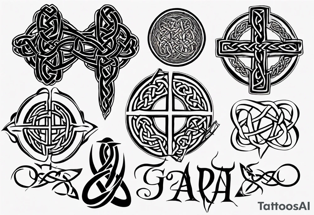 Celtic lettering Tada gan iarracht with the dara knot tattoo idea