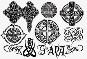 Celtic lettering Tada gan iarracht with the dara knot tattoo idea