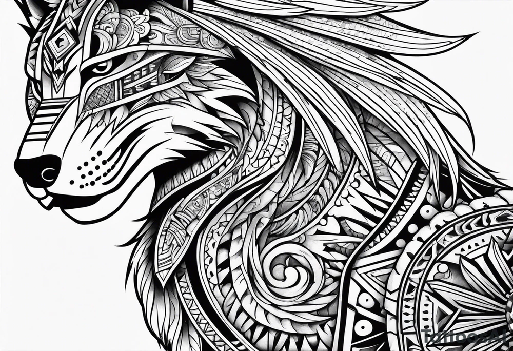 Aztec animal tattoo idea