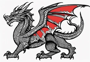 Standing Welsh dragon tattoo idea