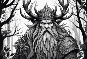 Leshy with Russian design tattoo idea