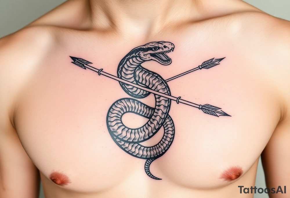 snake archer with arrows tattoo idea