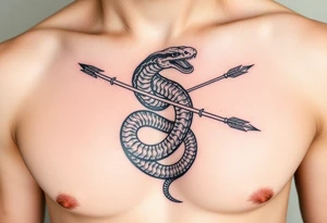 snake archer with arrows tattoo idea