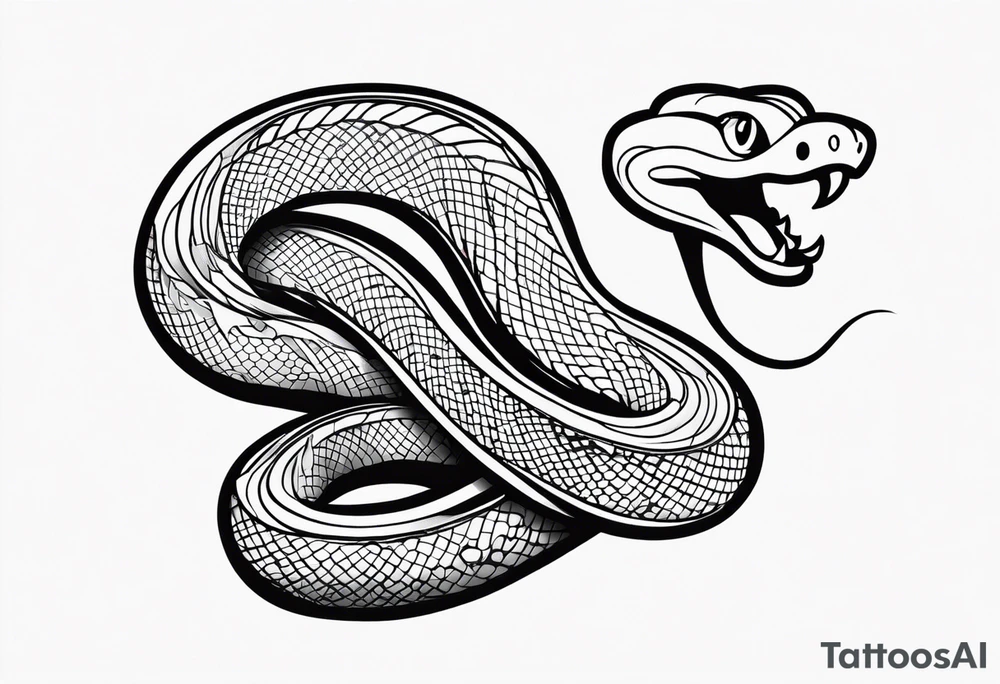 Cartoon snake tattoo idea