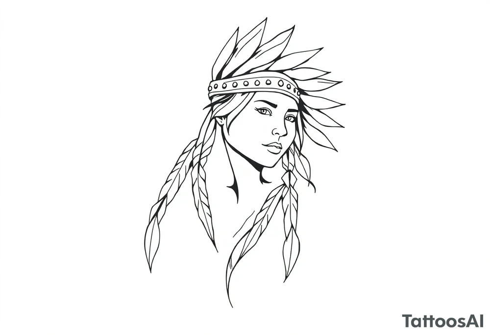 Native American female tattoo idea