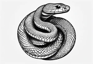 snake fast slithering from above simple tattoo idea