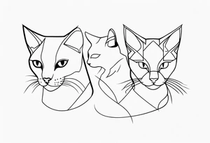 Cats oneline tattoo idea
