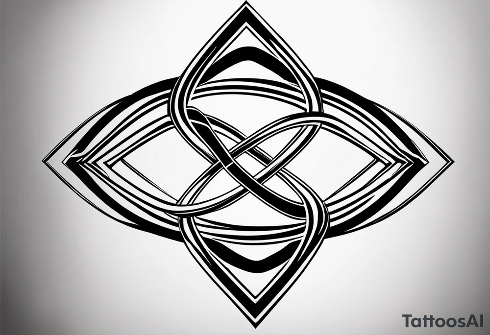 infinity symbol with four diamonds
One diamond inside one of the loops of the infinity symbol and one in the other.

Where the lines cross each other one on one side and another on the opposite side. tattoo idea