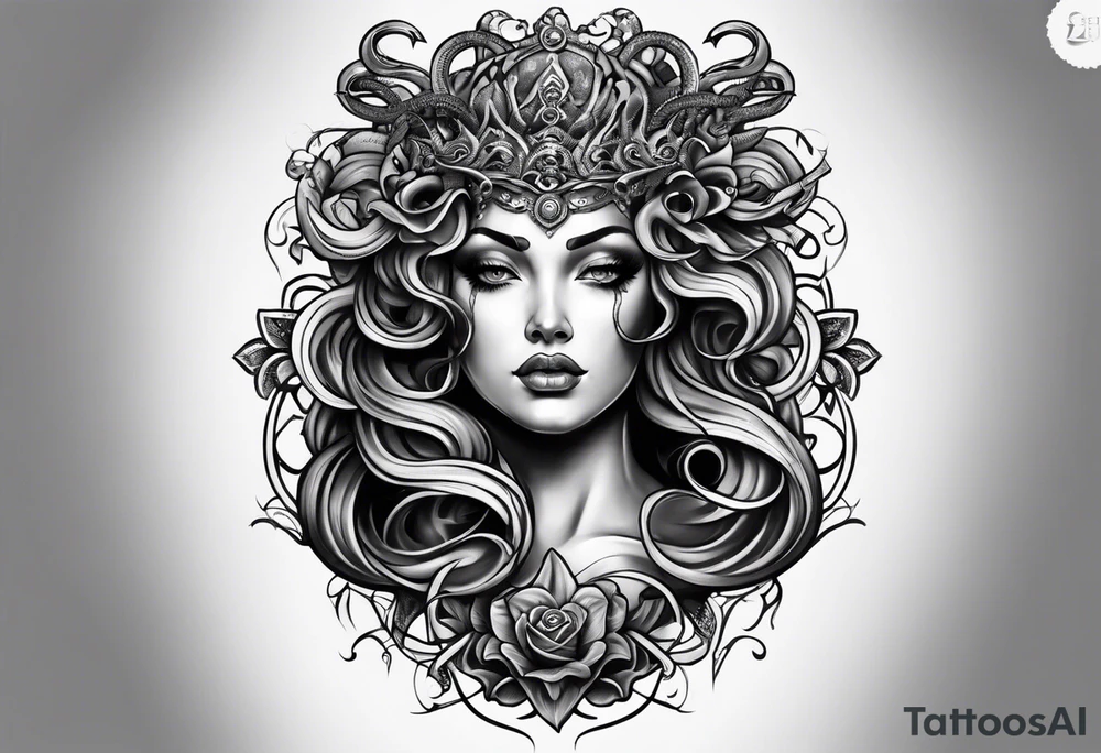 Medusa scary tattoo idea
