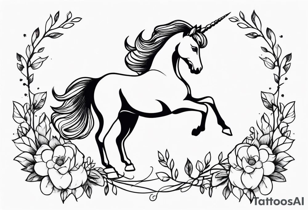 Whimsical Unicorn tattoo idea