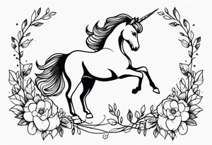 Whimsical Unicorn tattoo idea