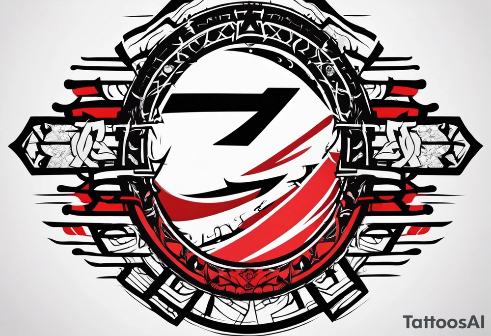 naruto headband with the letters AR in the middle tattoo idea