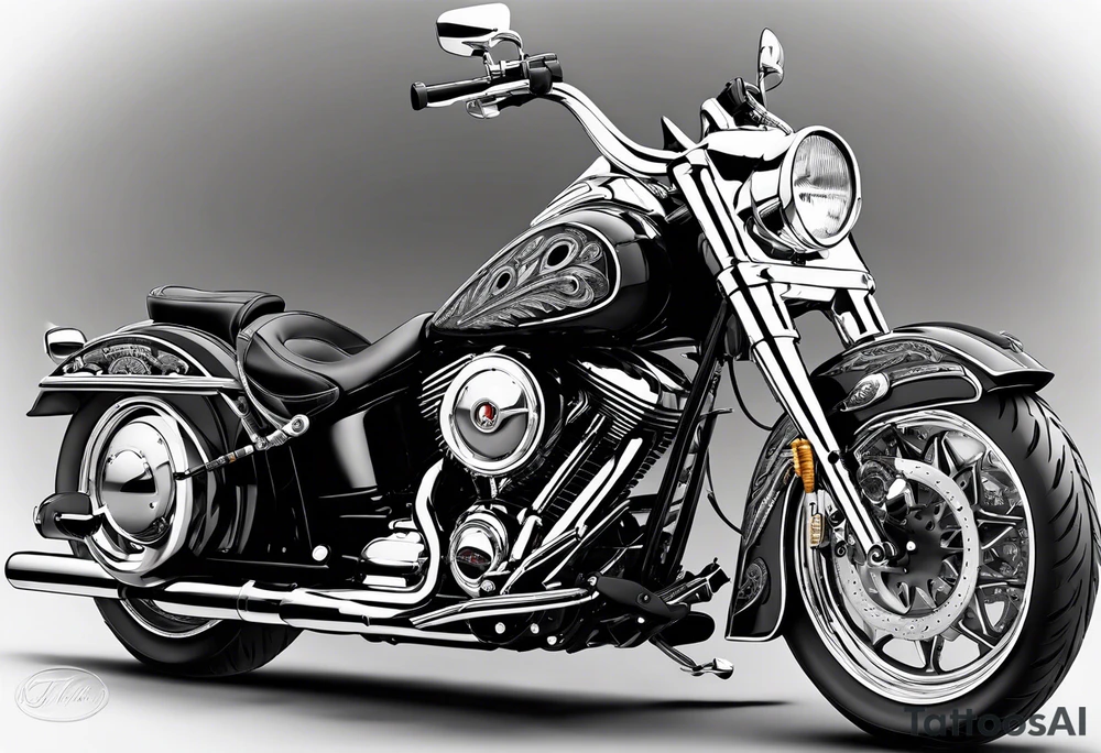 Native american on motorcycle tattoo idea