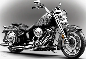 Native american on motorcycle tattoo idea