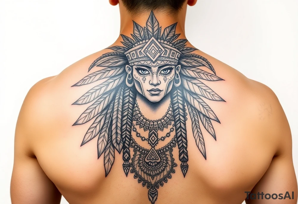 Majestic, beautiful, strong chicano aztec warrior princess tattoo idea