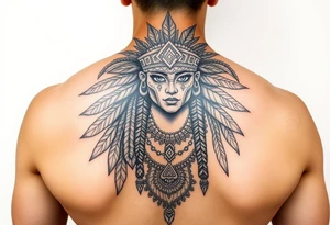 Majestic, beautiful, strong chicano aztec warrior princess tattoo idea