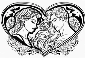 Virgo male leo female zodia signs 

lovers tattoo idea