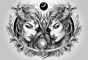 Leo and Sagittarius together tattoo idea