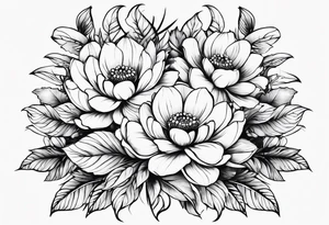 Galhos, folhas, flores e borboletas tattoo idea