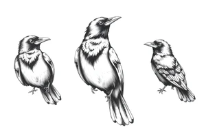 Irish non religious 3 ravens tattoo idea