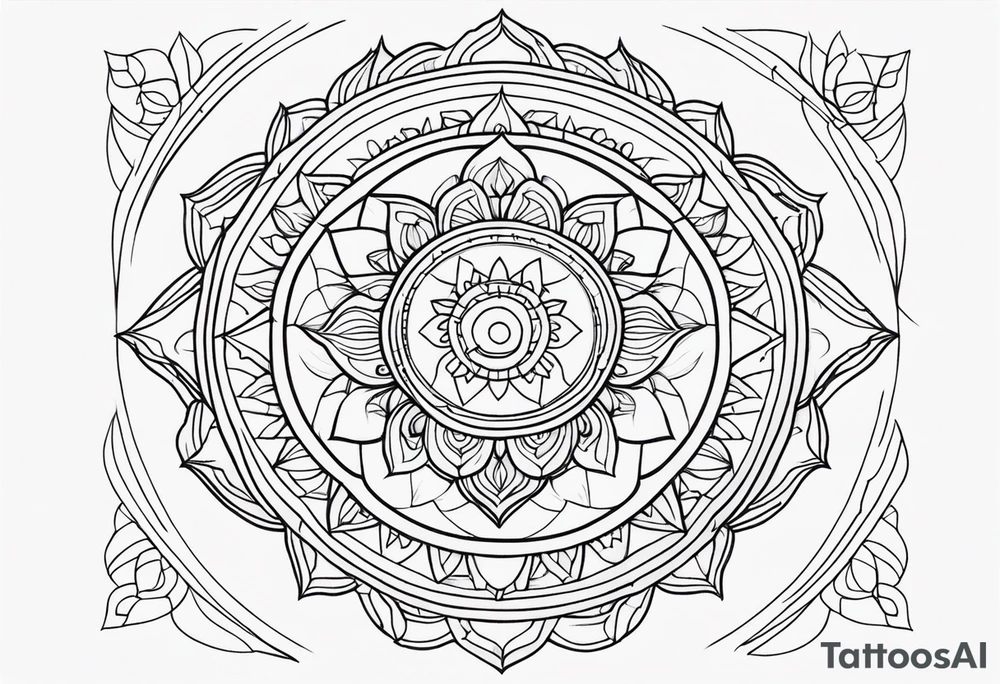line art, mandala, minimalist tattoo idea