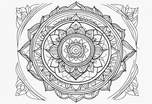 line art, mandala, minimalist tattoo idea