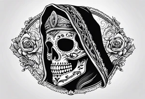 mexican style santa muerte tattoo for chest tattoo idea