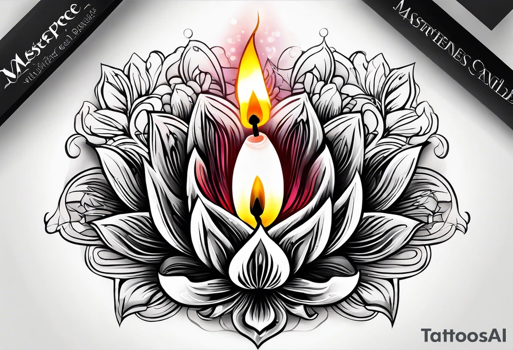 Candle alone in the darkness, a glimmer of hope. tattoo idea