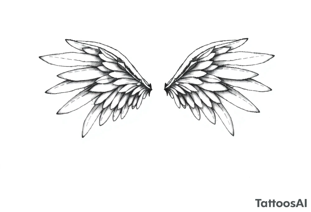 dainty angel wings with dominique and 11/26/2015 tattoo idea