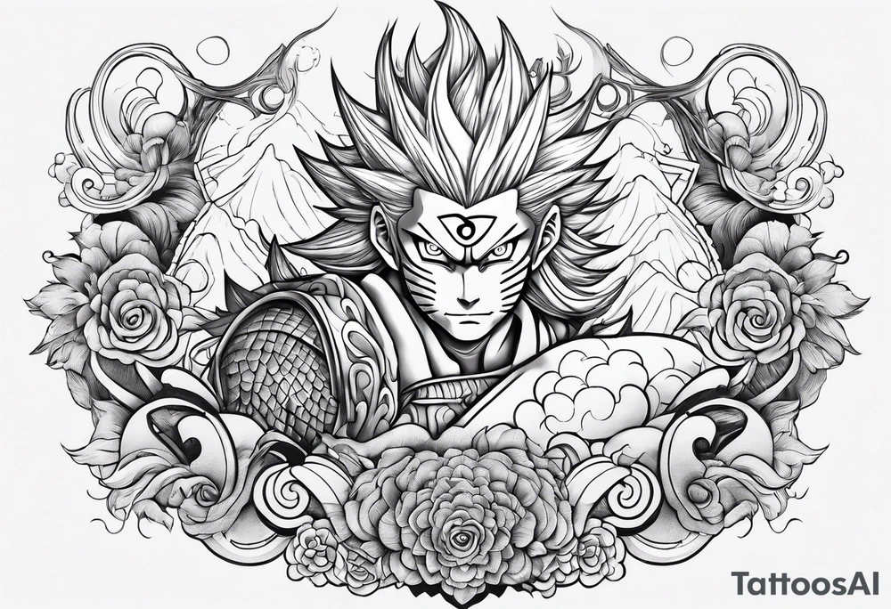 Kurama Naruto Luffy tattoo idea