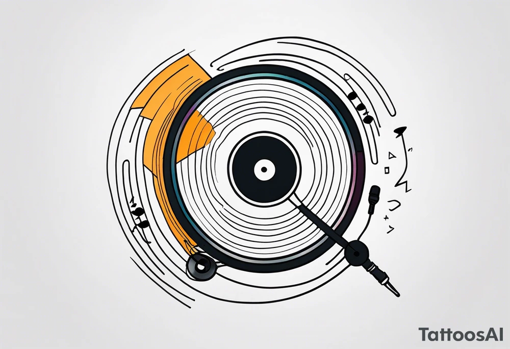 Vinyl music record tattoo idea