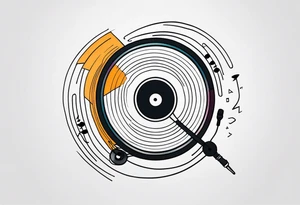 Vinyl music record tattoo idea