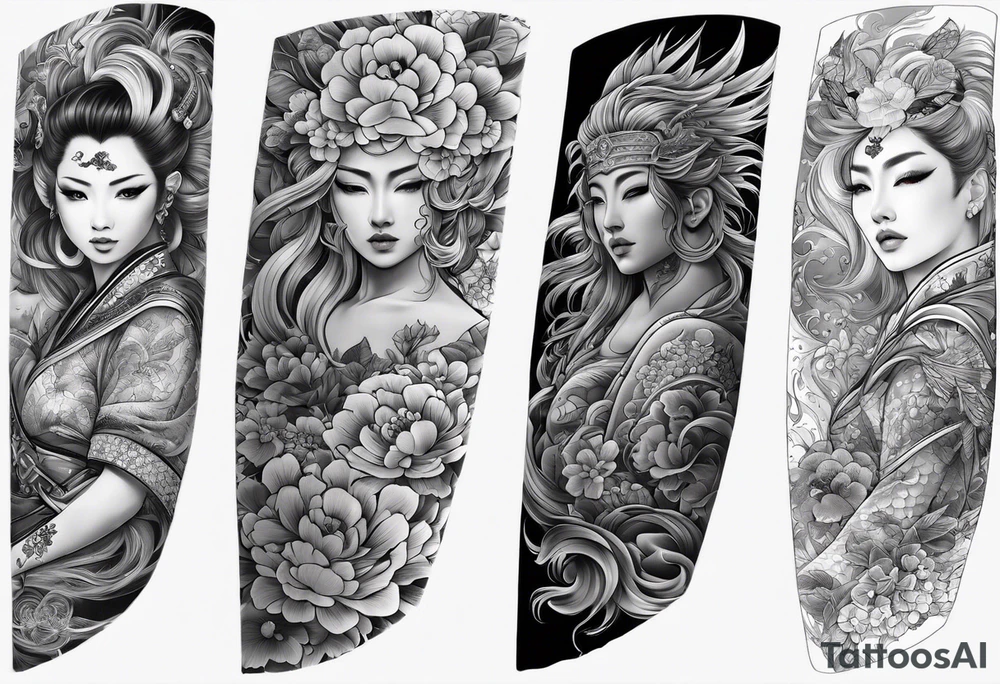 irezumi arm sleeve tattoo idea