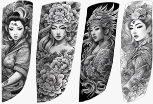 irezumi arm sleeve tattoo idea