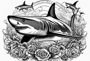 shark attack tattoo idea