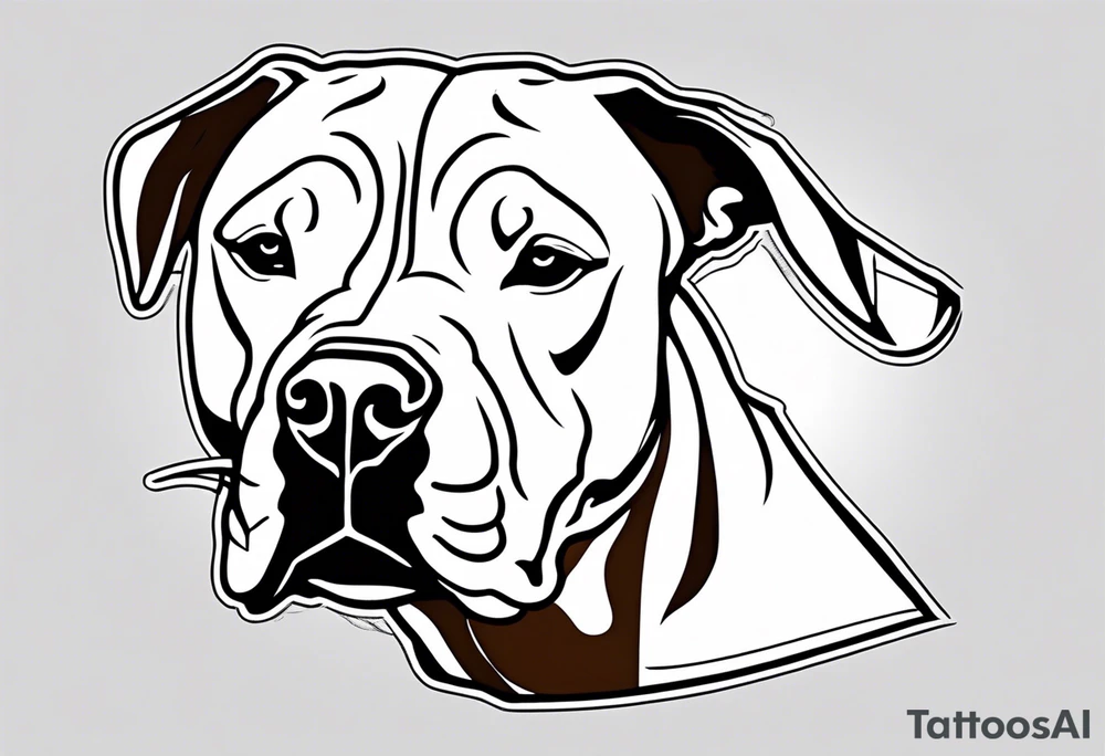 Pitbull blond brown god tattoo idea