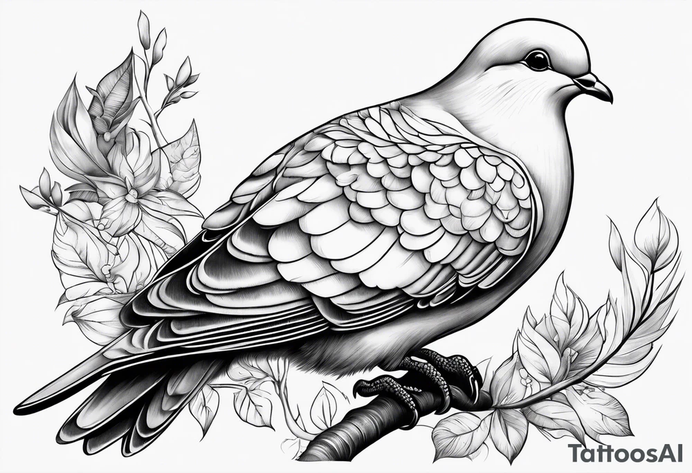 Elegant dove tattoo idea