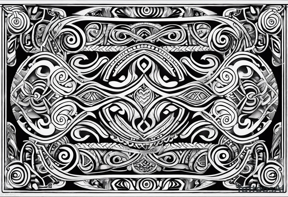 maori pattern horizontal tattoo idea